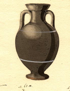 (68M)black amphora 2 handles